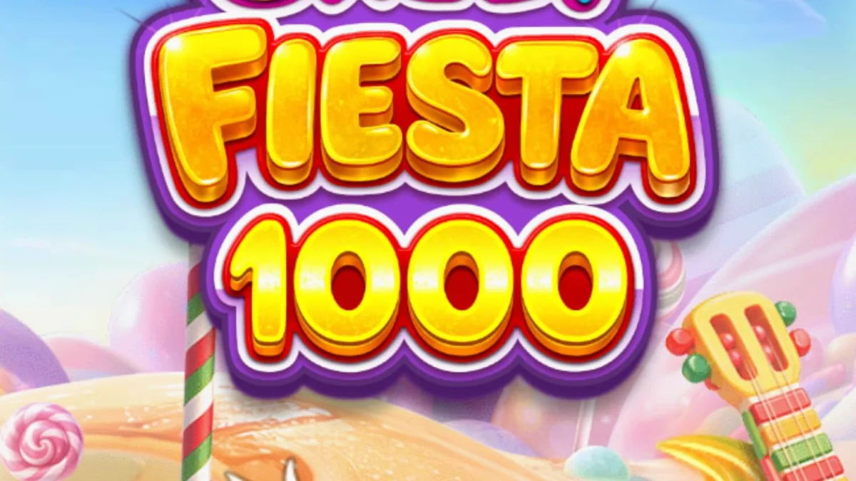Tampilan visual slot Sweet Fiesta 1000 dengan tema permen dan karnaval